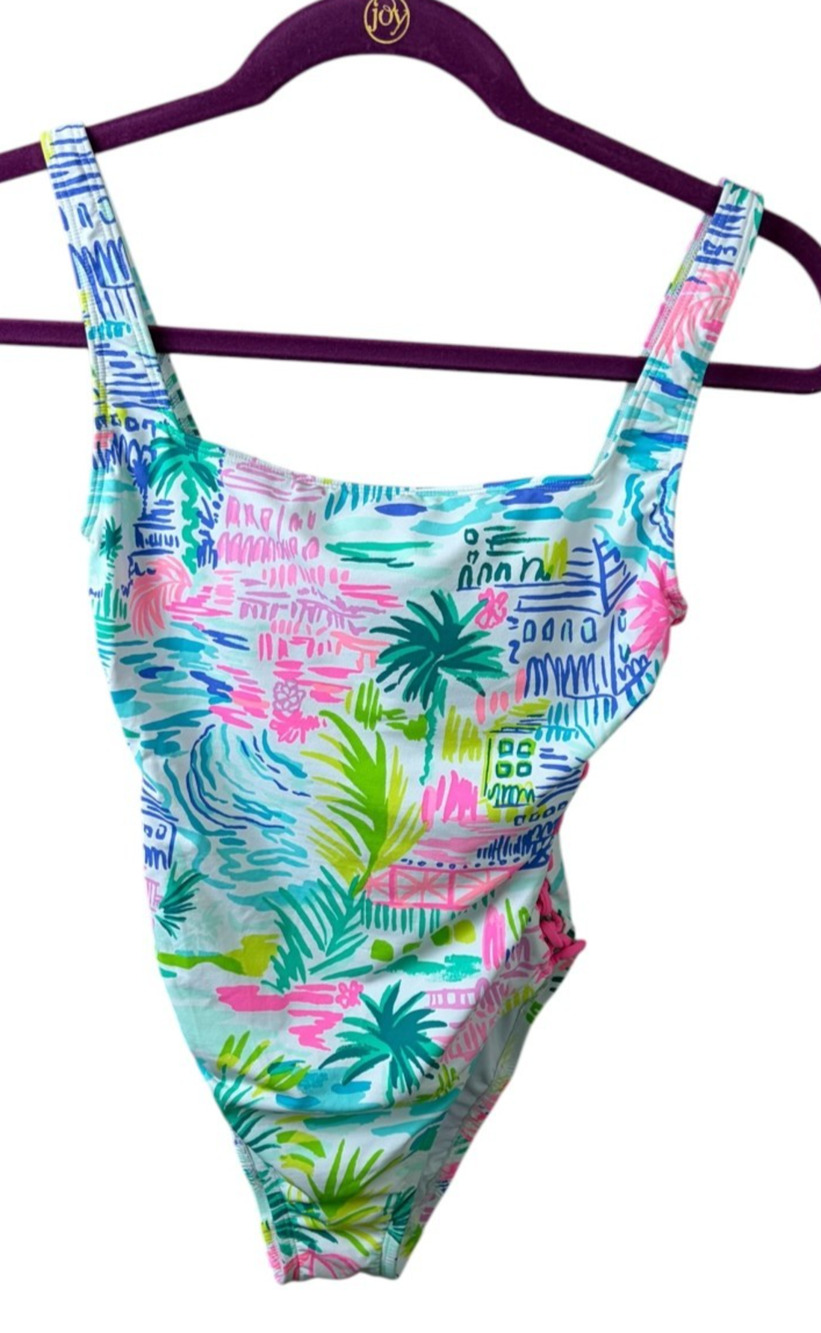 Lilly Pulitzer Morri One Piece Swimsuit Private Island 0 Lattice Beach Coastal